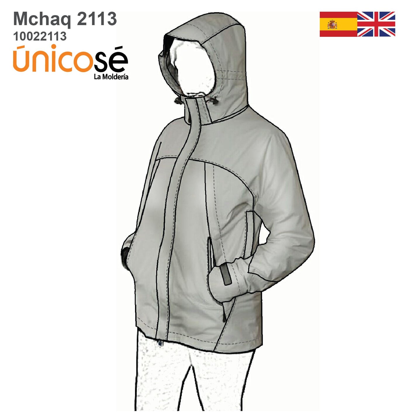 MOLDE CHAQUETA CORTAVIENTO MUJER 2113