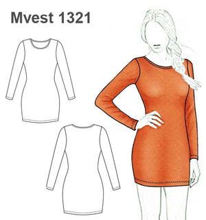 MOLDE VESTIDO BASICO MUJER 1321