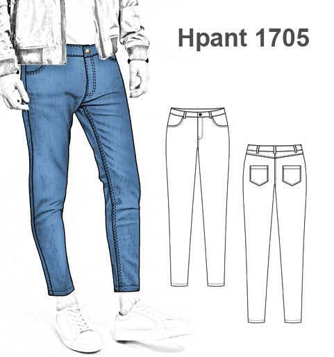 MOLDE PANTALON  JEANS HOMBRE 1705