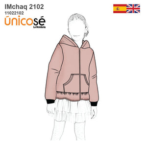 MOLDE CHAQUETA CANGURO NIÑA 2102
