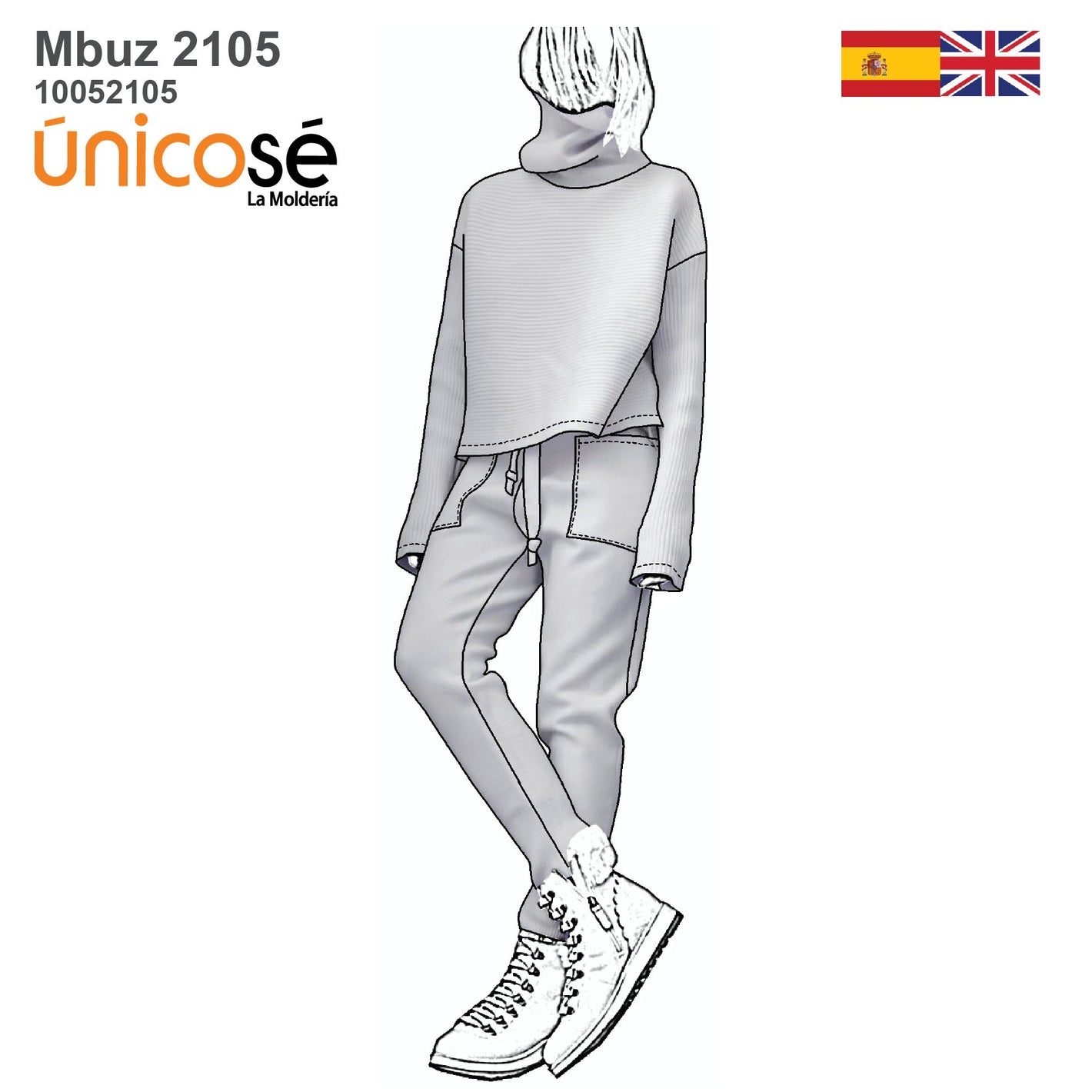 MOLDE SUDADERA / BUZO URBANO MUJER 2105