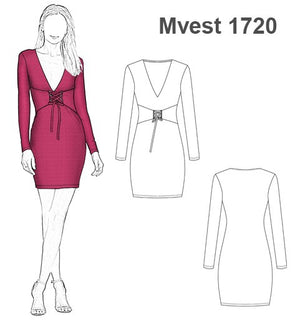 MOLDE VESTIDO AJUSTADO MUJER 1720
