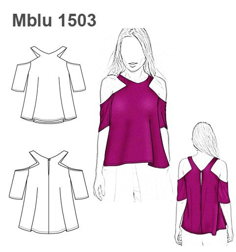 MOLDE BLUSA SIN HOMBROS MUJER 1503