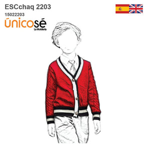 MOLDE CHAQUETA CARDIGAN ESCOLAR 2203