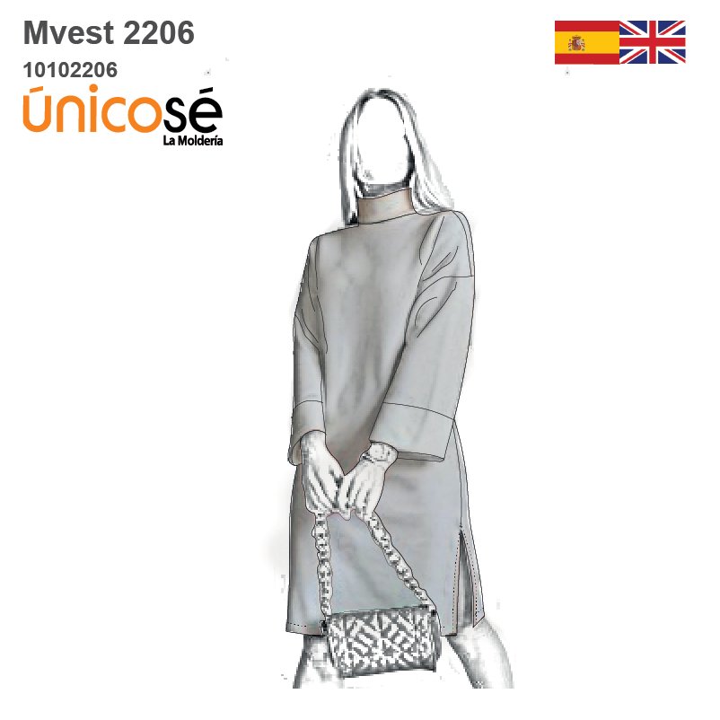 MOLDE VESTIDO RECTO MUJER 2206