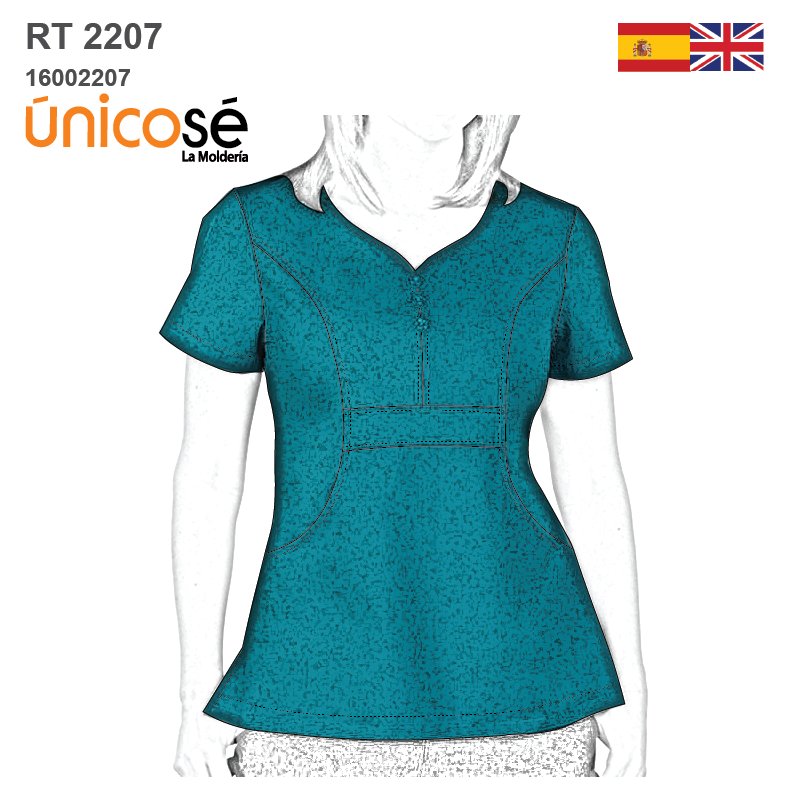 MOLDE BLUSA SANITARIA MUJER 2207