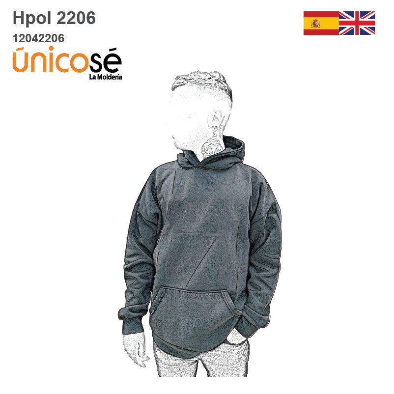 MOLDE POLERON CANGURO HOMBRE 2206
