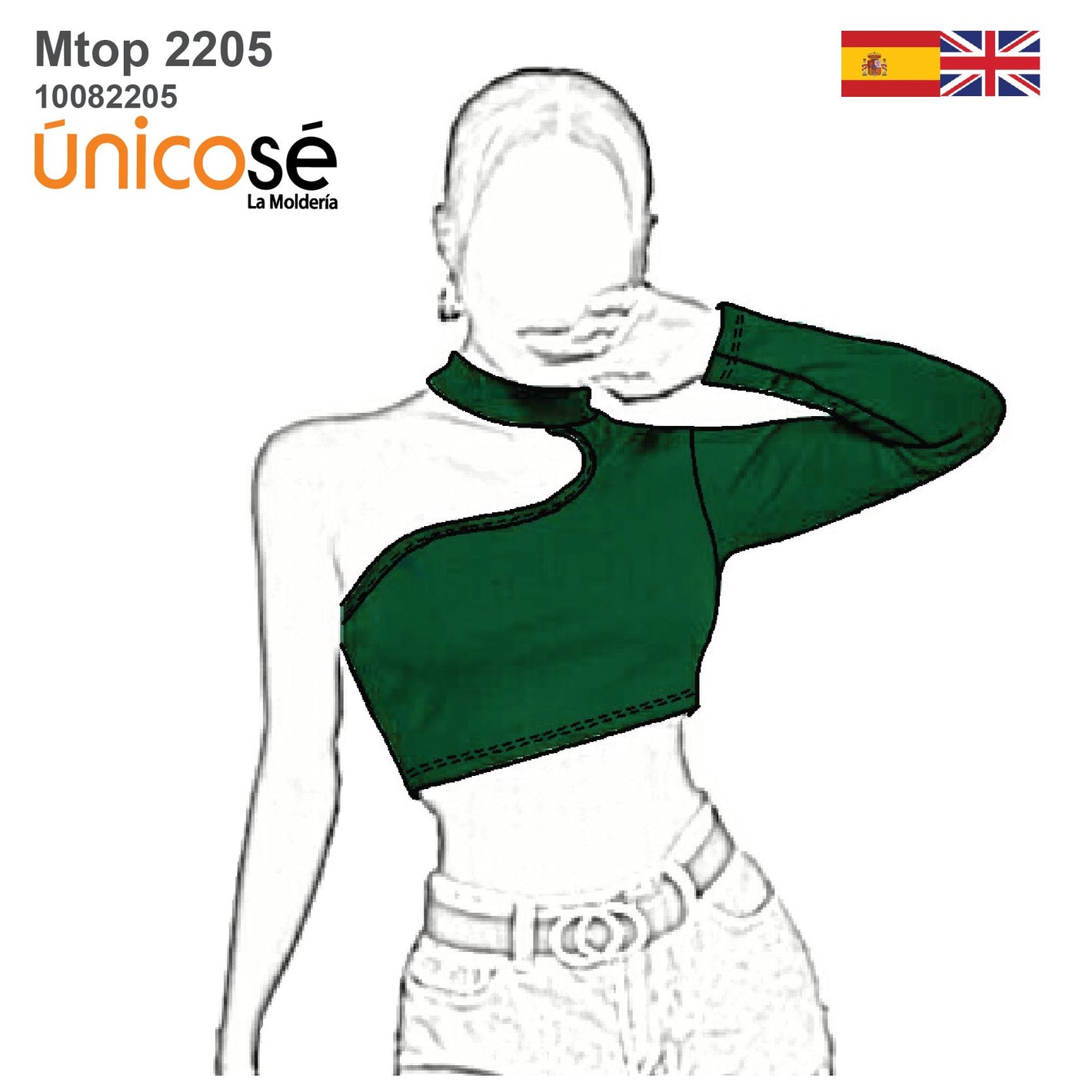 MOLDE TOP ASIMETRICO MUJER 2205