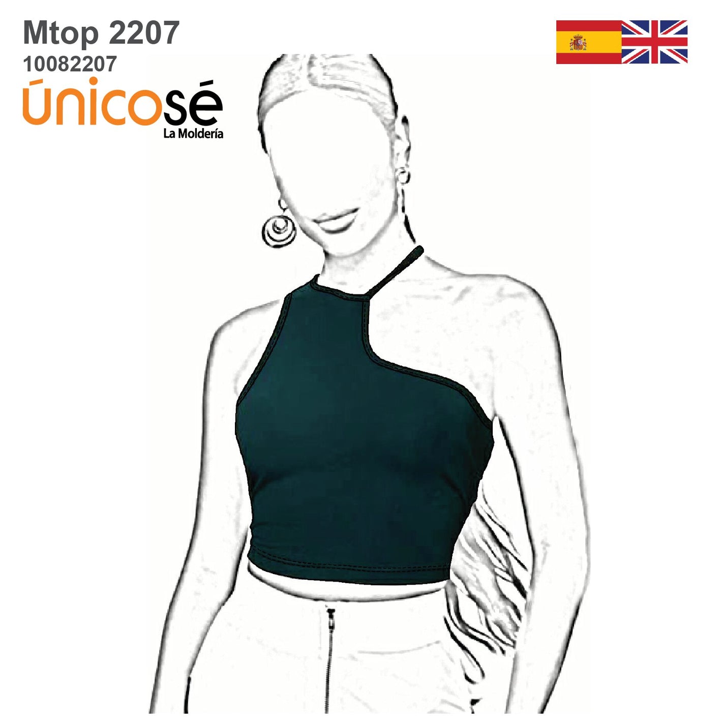 MOLDE TOP ASIMETRICO MUJER 2207