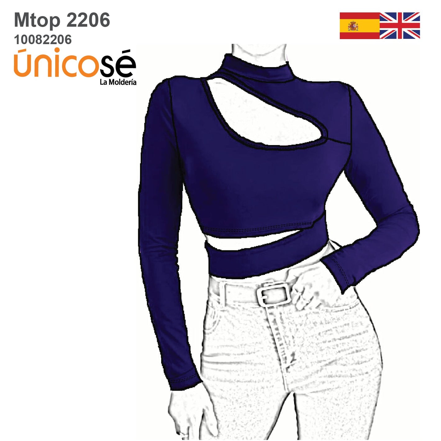 MOLDE TOP ASIMETRICO MUJER 2206
