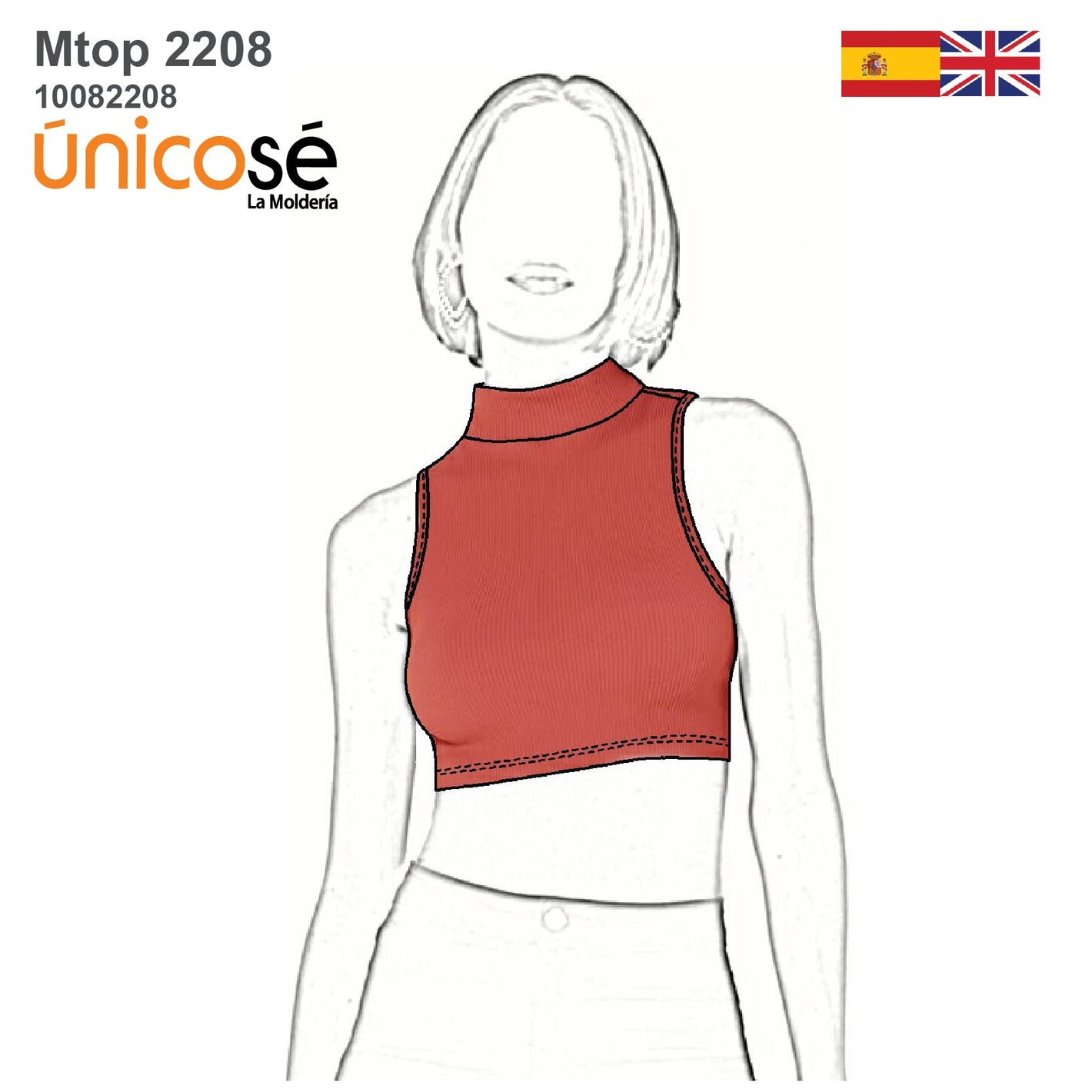 MOLDE TOP BASICO MUJER 2208