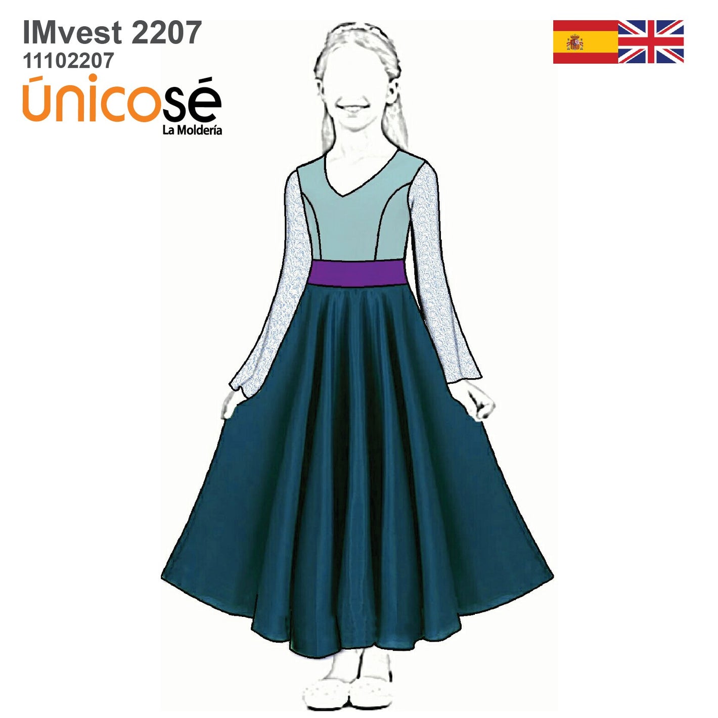 MOLDE VESTIDO PLATO NIÑA 2207