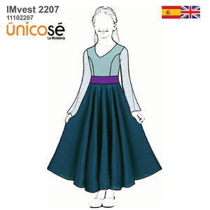 MOLDE VESTIDO PLATO NIÑA 2207
