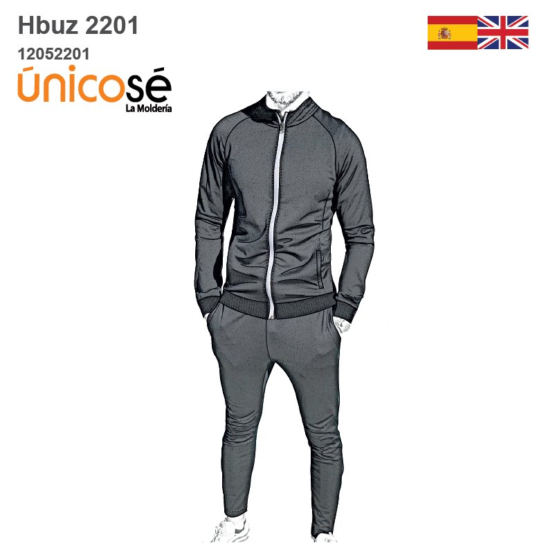 MOLDE SUDADERA / BUZO SLIM FIT HOMBRE 2201