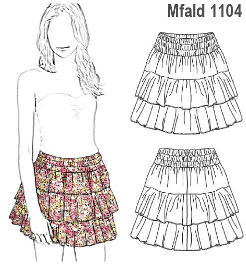 MOLDE FALDA VUELOS MUJER 1104