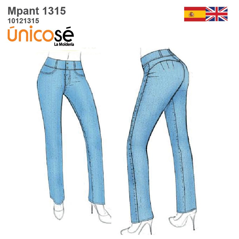 MOLDE PANTALON  JEANS MUJER 1315