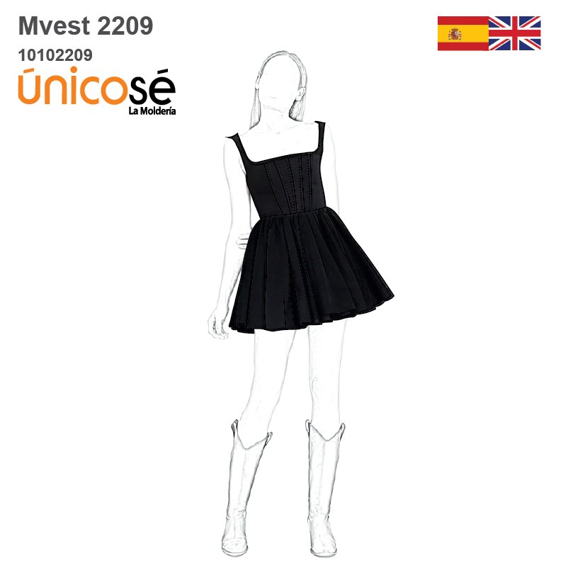 MOLDE VESTIDO CORSET MUJER 2209