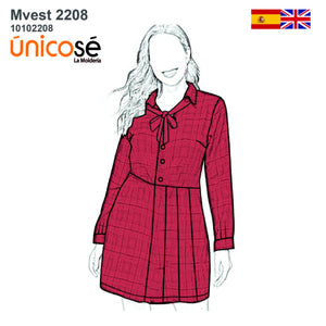 MOLDE VESTIDO TABLAS MUJER 2208