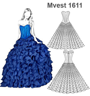 MOLDE VESTIDO FIESTA 15 MUJER 1611