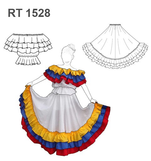 MOLDE VESTIDO COLOMBIA RT 1528