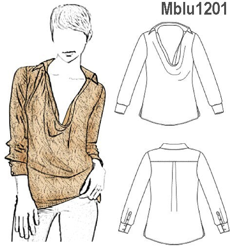 MOLDE BLUSA DRAPEADO MUJER 1201