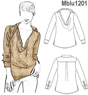 MOLDE BLUSA DRAPEADO MUJER 1201