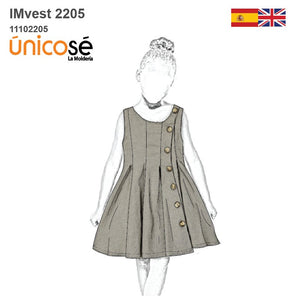 MOLDE VESTIDO TABLAS NIÑA 2205