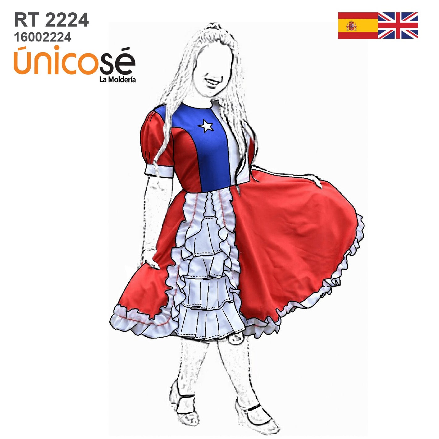 MOLDE VESTIDO HUASA RT 2224