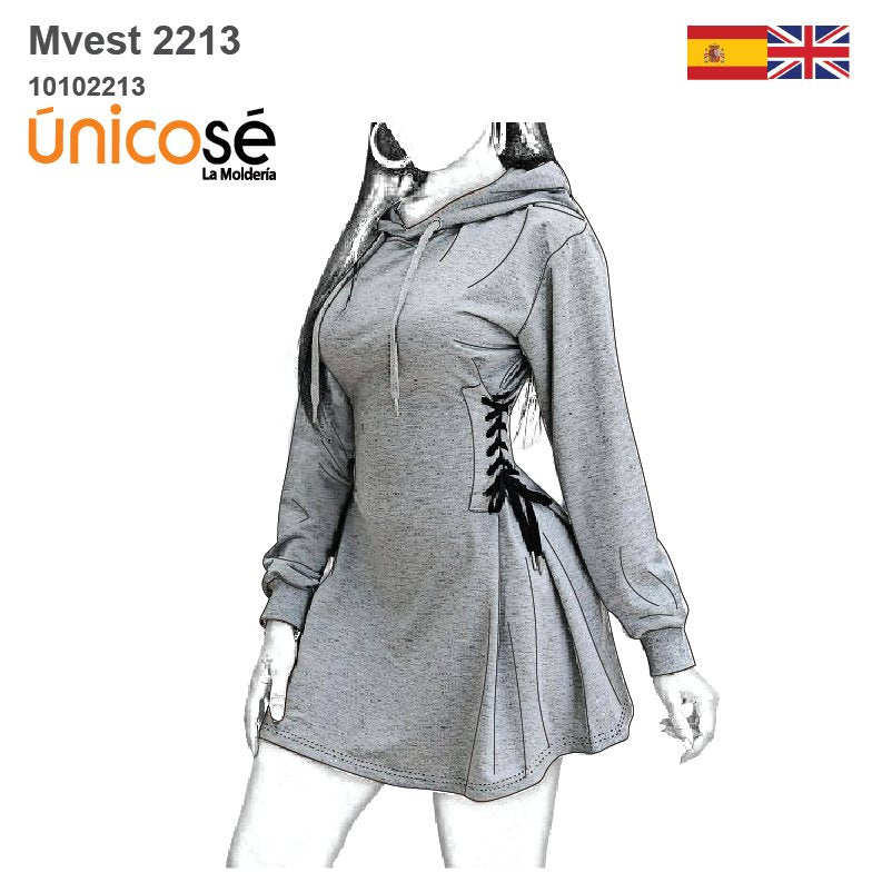 MOLDE VESTIDO CORTO MUJER 2213