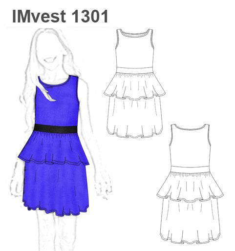 MOLDE VESTIDO PEPLUM NIÑA 1301