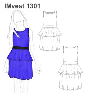 MOLDE VESTIDO PEPLUM NIÑA 1301