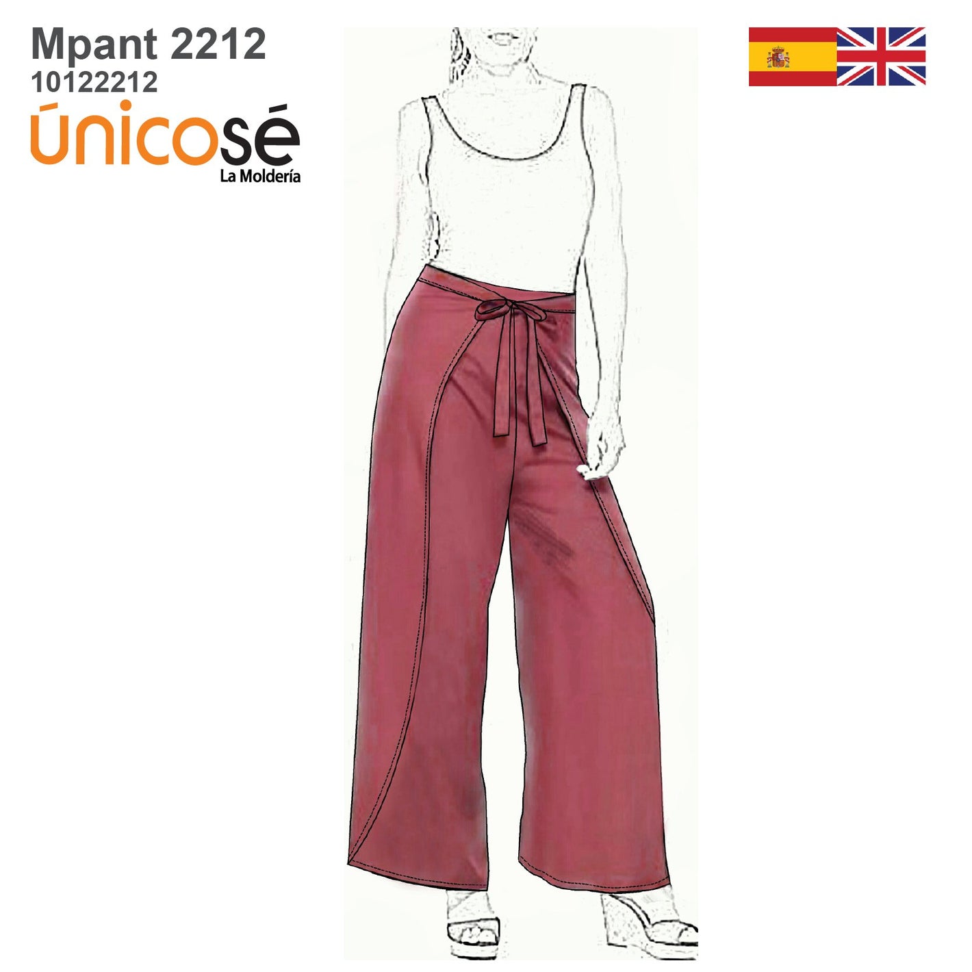 MOLDE PANTALON PAREO MUJER 2212