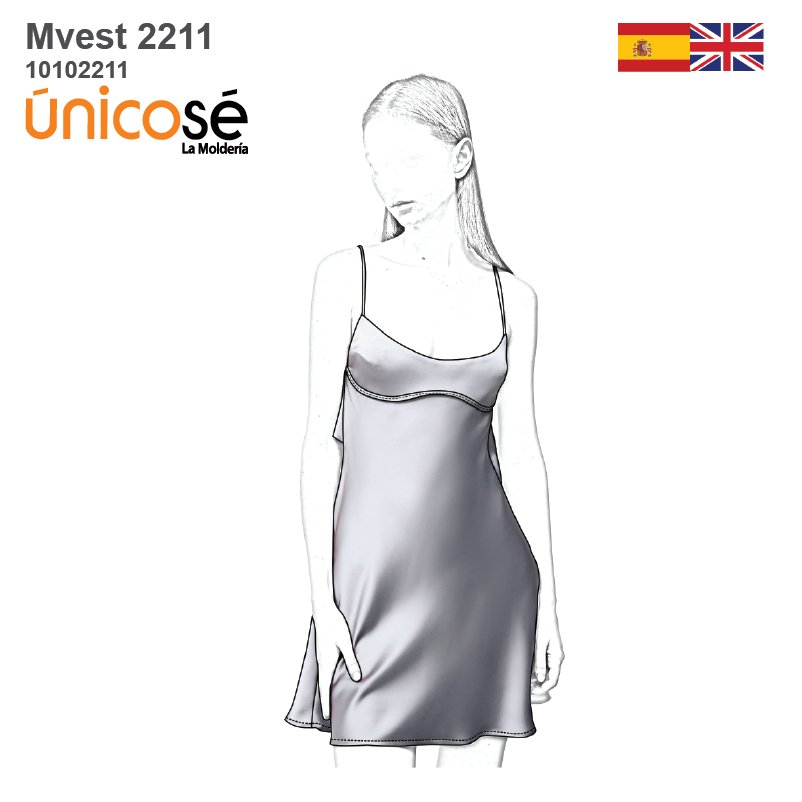 MOLDE VESTIDO CORTO MUJER 2211