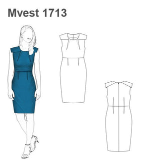 MOLDE VESTIDO TUBO MUJER 1713