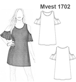 MOLDE VESTIDO SIN HOMBROS MUJER 1702