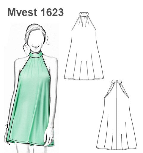 MOLDE VESTIDO HALTER MUJER 1623