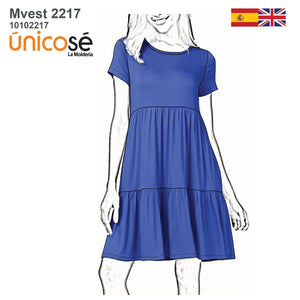 MOLDE VESTIDO BASICO MUJER 2217