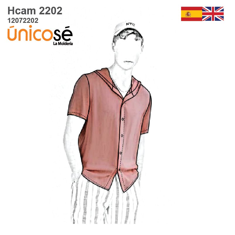 MOLDE CAMISA CON CAPUCHA HOMBRE 2202