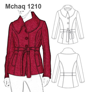MOLDE CHAQUETA CON LAZO MUJER 1210