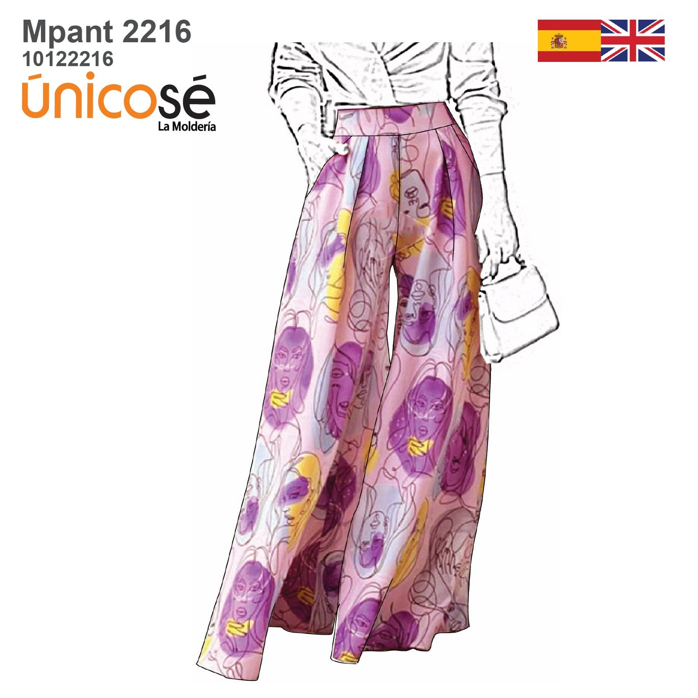 MOLDE PANTALON PALAZZO MUJER 2216