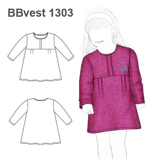 MOLDE VESTIDO MANGA LARGA BEBE 1303