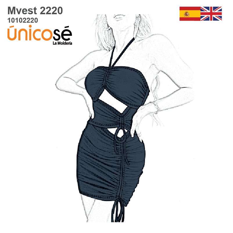 MOLDE VESTIDO CORTO MUJER 2220