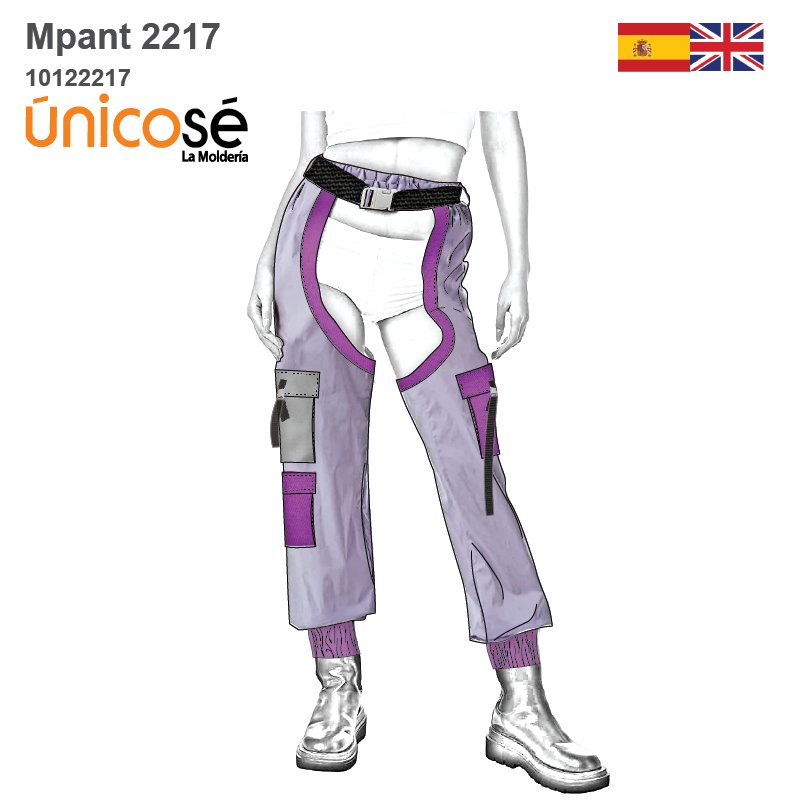 MOLDE PANTALON RECORTES MUJER 2217