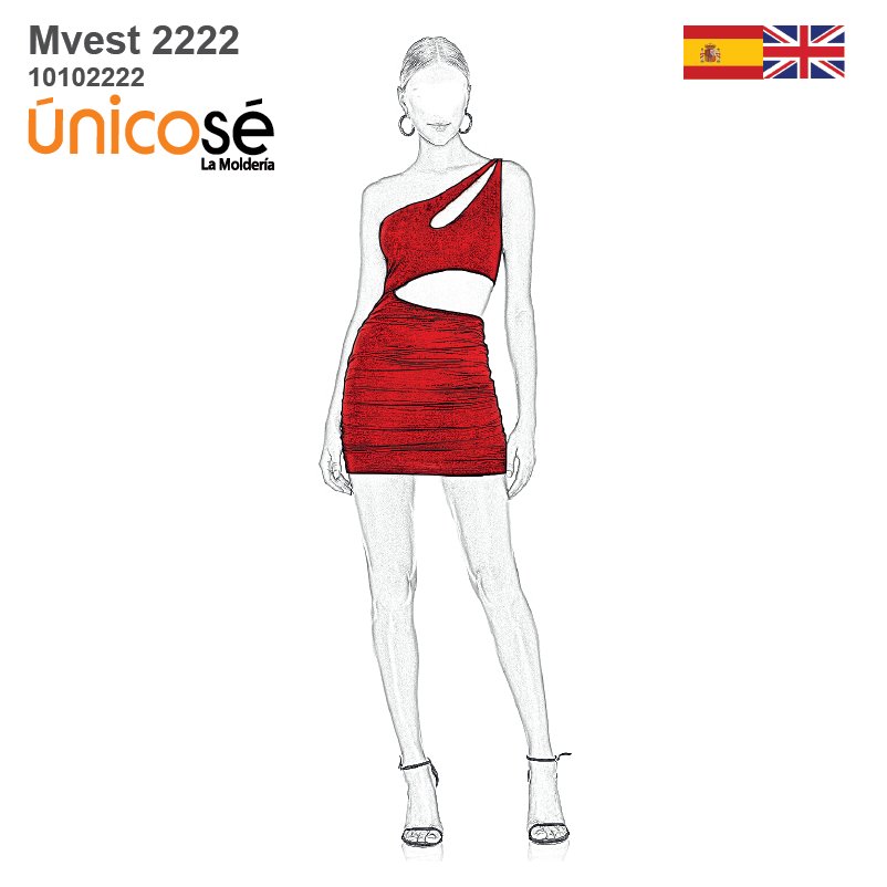 MOLDE VESTIDO CORTO MUJER 2222