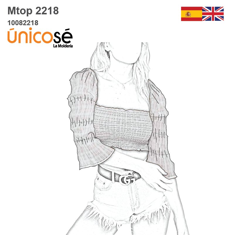 MOLDE TOP CON MANGAS MUJER 2218