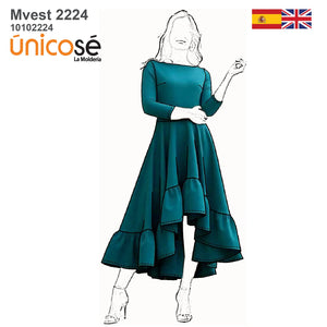 MOLDE VESTIDO MIDI MUJER 2224