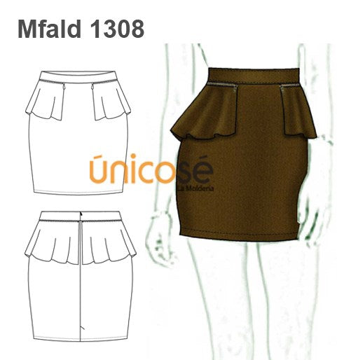 MOLDE FALDA BASICA MUJER 1308