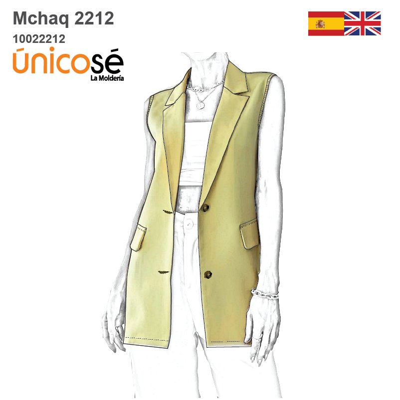 MOLDE CHAQUETA SIN MANGAS MUJER 2212