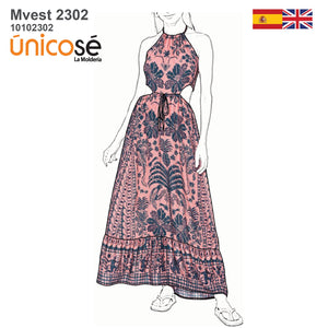 MOLDE VESTIDO LARGO MUJER 2302