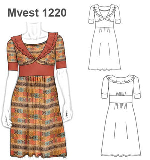 MOLDE VESTIDO CINTURA ALTA MUJER 1220